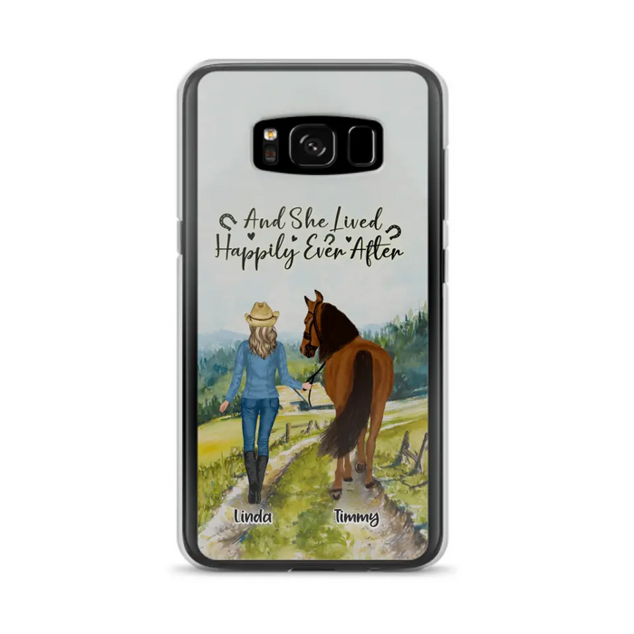 Custom Personalized Horse Girl Phone Case - Upto 4 Horses - Best Gift For Horse Lover - Just A Girl Who Loves Horses - Case For Iphone/Samsung