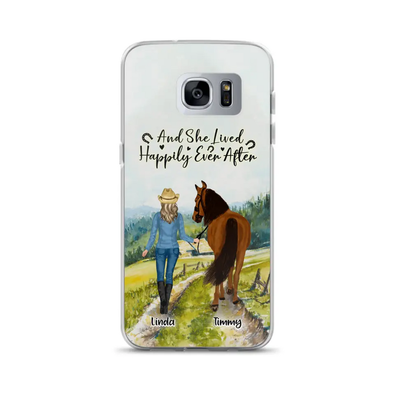 Personalized Horse Girl Phone Case - Up to 4 Horses - Best Gift For Horse Lover - Just A Girl Who Loves Horses - Case For Iphone/Samsung