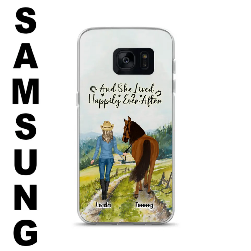 Personalized Horse Girl Phone Case - Up to 4 Horses - Best Gift For Horse Lover - Just A Girl Who Loves Horses - Case For Iphone/Samsung