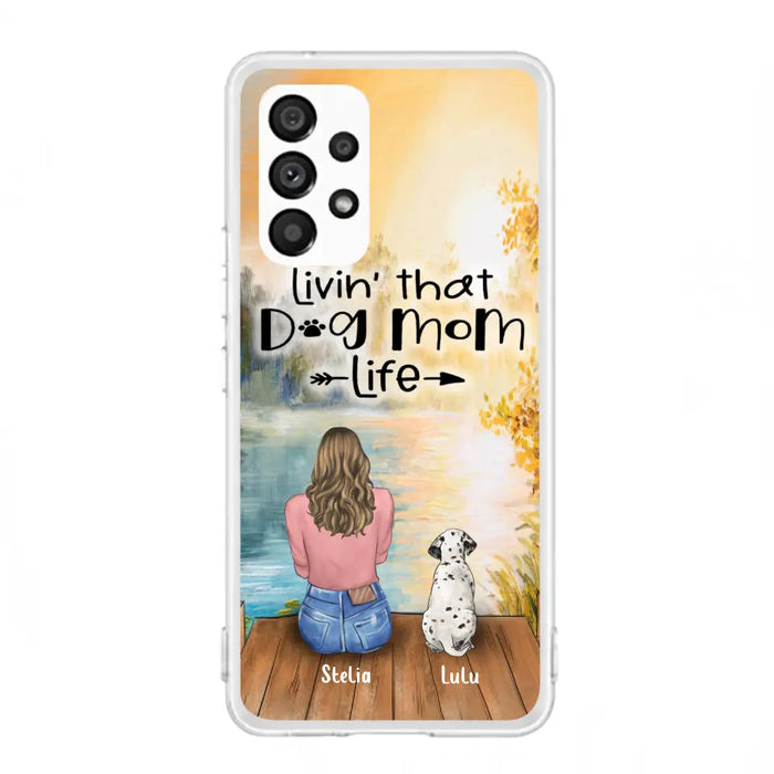 Personalized Dog Mom Phone Case - Up to 4 Dogs - Gift for Dog Lovers - Livin' with dog mom life