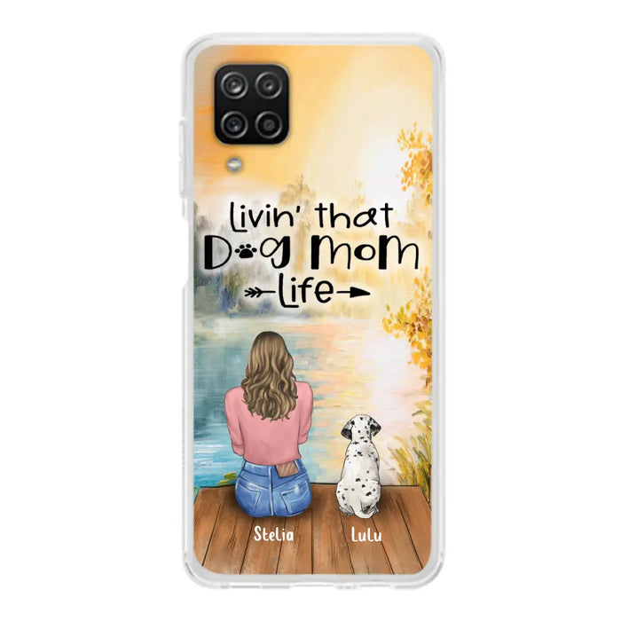 Personalized Dog Mom Phone Case - Up to 4 Dogs - Gift for Dog Lovers - Livin' with dog mom life