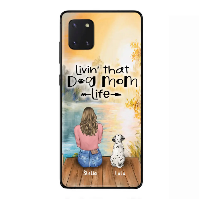 Personalized Dog Mom Phone Case - Up to 4 Dogs - Gift for Dog Lovers - Livin' with dog mom life