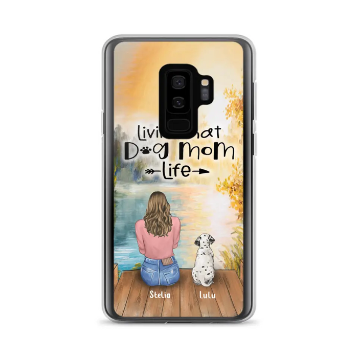 Personalized Dog Mom Phone Case - Up to 4 Dogs - Gift for Dog Lovers - Livin' with dog mom life