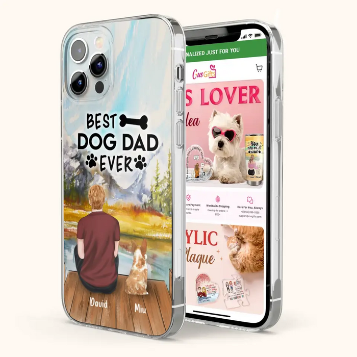 Personalized Dog Dad Phone Case - Up to 4 Dogs - Best Dog Dad Ever