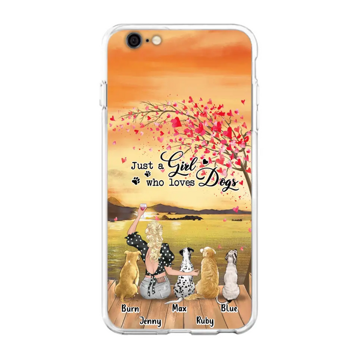 Custom Personalized Dog Mom Phone Case for iPhone and Samsung - Gift Idea For Dog Owner with up to 4 Dogs - Just A Girl Who Loves Dogs