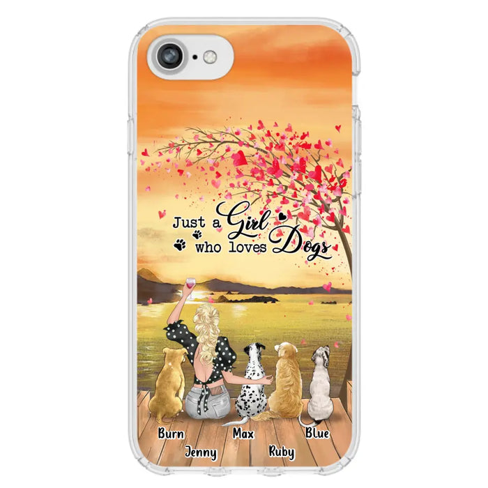 Custom Personalized Dog Mom Phone Case for iPhone and Samsung - Gift Idea For Dog Owner with up to 4 Dogs - Just A Girl Who Loves Dogs