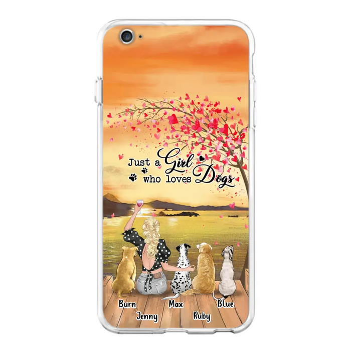 Custom Personalized Dog Mom Phone Case for iPhone and Samsung - Gift Idea For Dog Owner with up to 4 Dogs - Just A Girl Who Loves Dogs