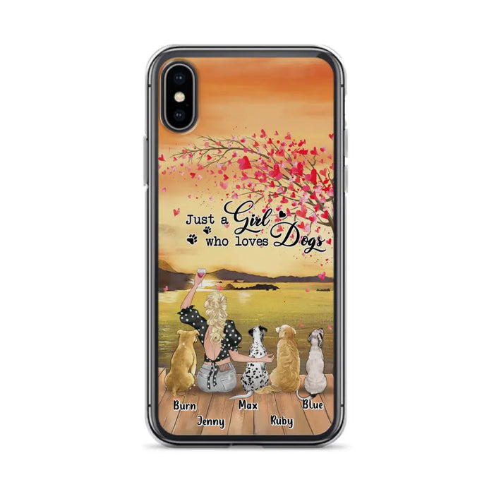 Custom Personalized Dog Mom Phone Case for iPhone and Samsung - Gift Idea For Dog Owner with up to 4 Dogs - Just A Girl Who Loves Dogs