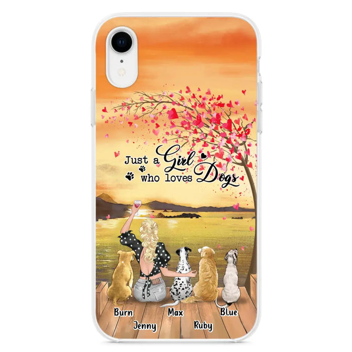 Custom Personalized Dog Mom Phone Case for iPhone and Samsung - Gift Idea For Dog Owner with up to 4 Dogs - Just A Girl Who Loves Dogs