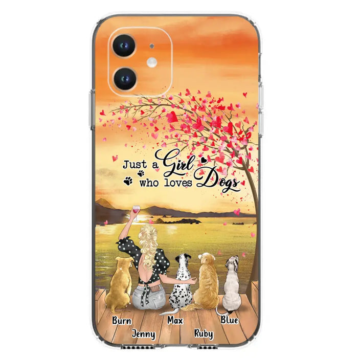 Custom Personalized Dog Mom Phone Case for iPhone and Samsung - Gift Idea For Dog Owner with up to 4 Dogs - Just A Girl Who Loves Dogs