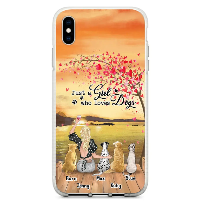 Custom Personalized Dog Mom Phone Case for iPhone and Samsung - Gift Idea For Dog Owner with up to 4 Dogs - Just A Girl Who Loves Dogs