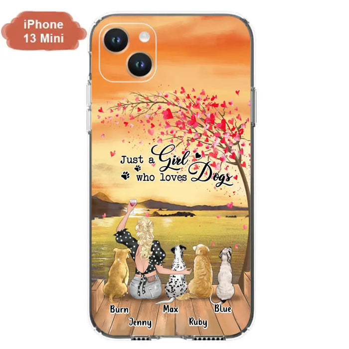 Custom Personalized Dog Mom Phone Case for iPhone and Samsung - Gift Idea For Dog Owner with up to 4 Dogs - Just A Girl Who Loves Dogs