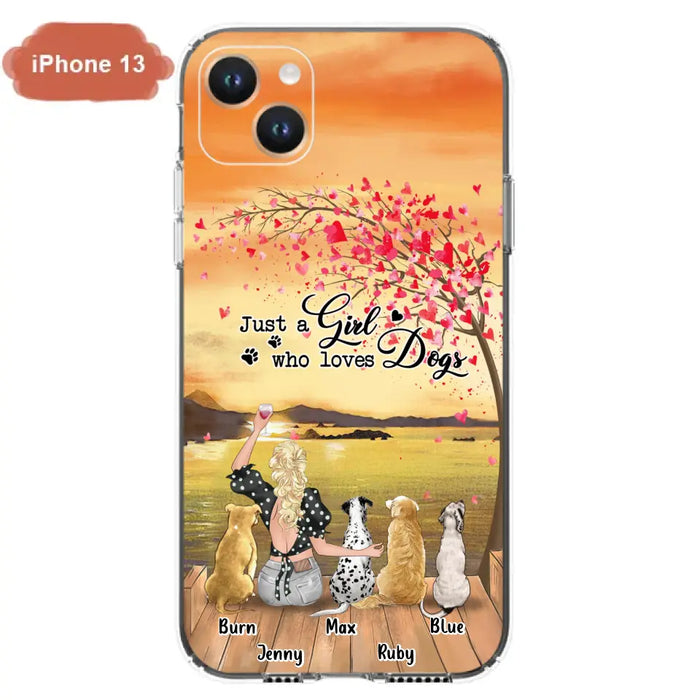 Custom Personalized Dog Mom Phone Case for iPhone and Samsung - Gift Idea For Dog Owner with up to 4 Dogs - Just A Girl Who Loves Dogs