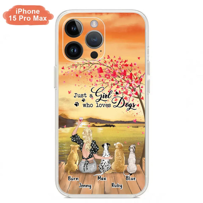 Custom Personalized Dog Mom Phone Case for iPhone and Samsung - Gift Idea For Dog Owner with up to 4 Dogs - Just A Girl Who Loves Dogs