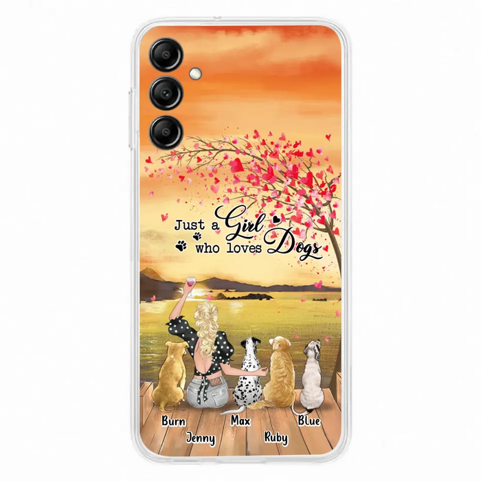 Custom Personalized Dog Mom Phone Case for iPhone and Samsung - Gift Idea For Dog Owner with up to 4 Dogs - Just A Girl Who Loves Dogs