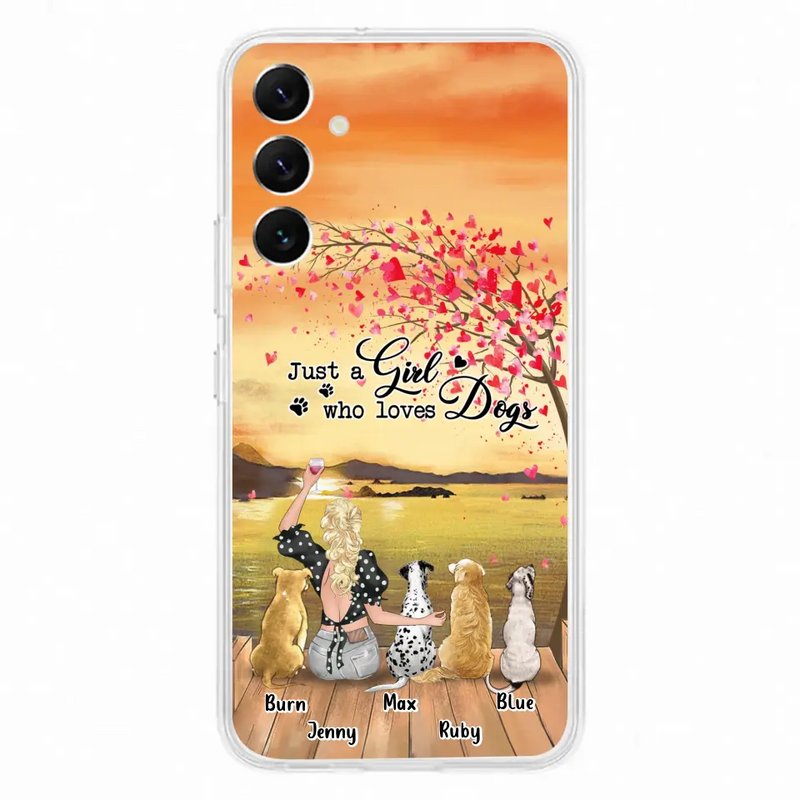 Custom Personalized Dog Mom Phone Case for iPhone and Samsung - Gift Idea For Dog Owner with up to 4 Dogs - Just A Girl Who Loves Dogs