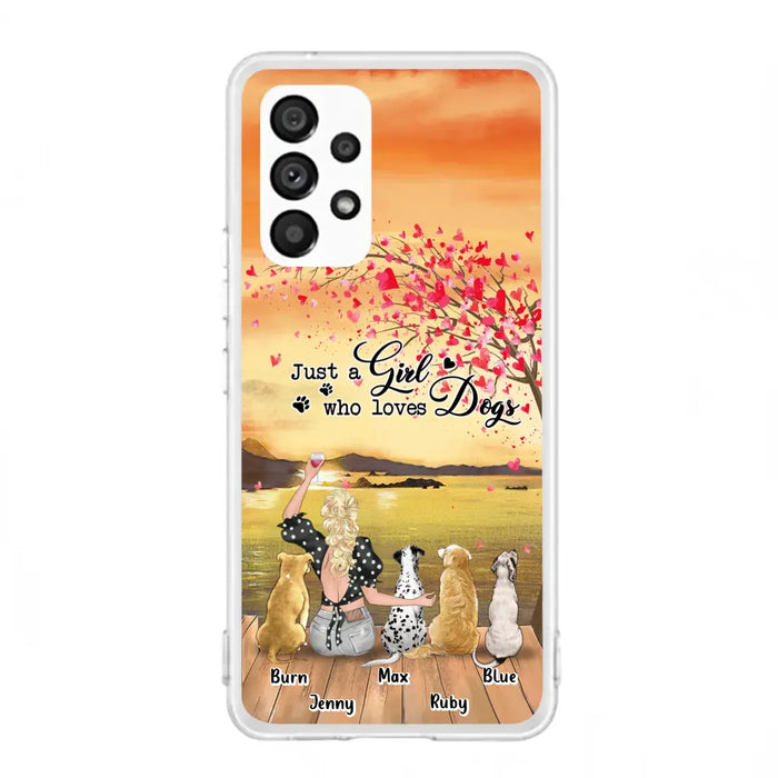 Custom Personalized Dog Mom Phone Case for iPhone and Samsung - Gift Idea For Dog Owner with up to 4 Dogs - Just A Girl Who Loves Dogs