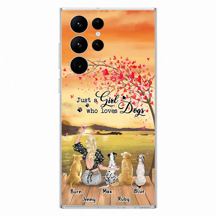 Custom Personalized Dog Mom Phone Case for iPhone and Samsung - Gift Idea For Dog Owner with up to 4 Dogs - Just A Girl Who Loves Dogs