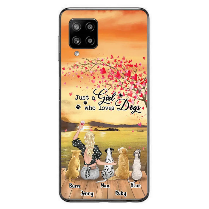 Custom Personalized Dog Mom Phone Case for iPhone and Samsung - Gift Idea For Dog Owner with up to 4 Dogs - Just A Girl Who Loves Dogs