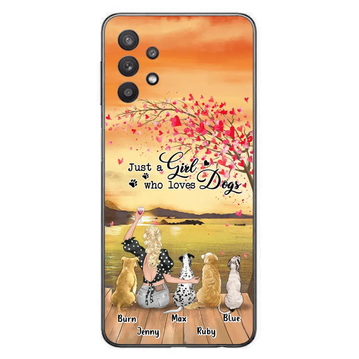 Custom Personalized Dog Mom Phone Case for iPhone and Samsung - Gift Idea For Dog Owner with up to 4 Dogs - Just A Girl Who Loves Dogs