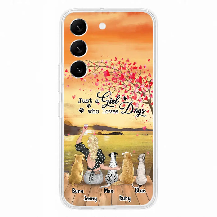 Custom Personalized Dog Mom Phone Case for iPhone and Samsung - Gift Idea For Dog Owner with up to 4 Dogs - Just A Girl Who Loves Dogs