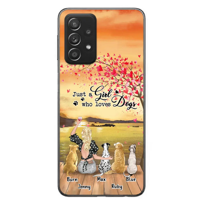 Custom Personalized Dog Mom Phone Case for iPhone and Samsung - Gift Idea For Dog Owner with up to 4 Dogs - Just A Girl Who Loves Dogs