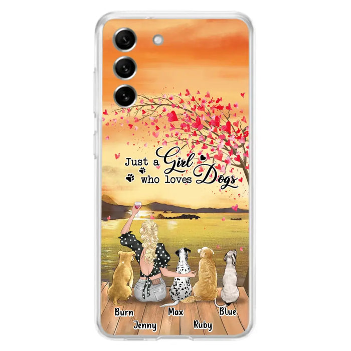 Custom Personalized Dog Mom Phone Case for iPhone and Samsung - Gift Idea For Dog Owner with up to 4 Dogs - Just A Girl Who Loves Dogs