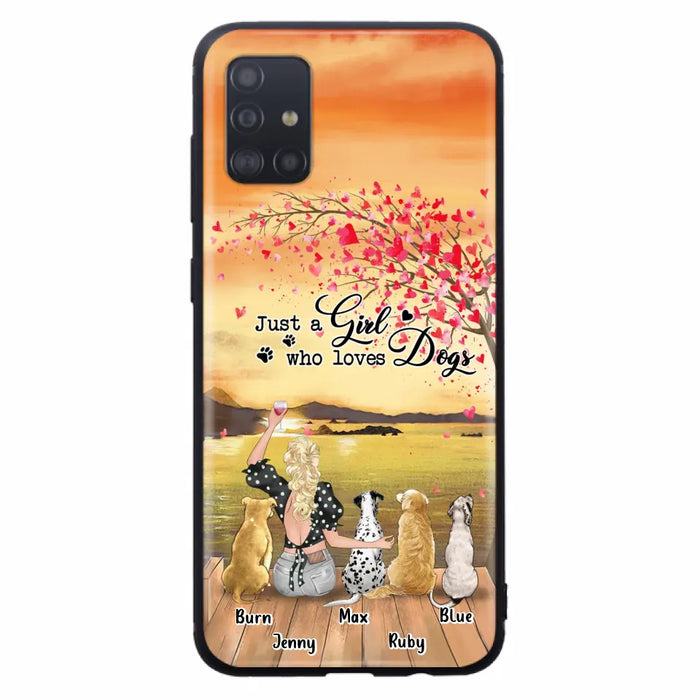 Custom Personalized Dog Mom Phone Case for iPhone and Samsung - Gift Idea For Dog Owner with up to 4 Dogs - Just A Girl Who Loves Dogs