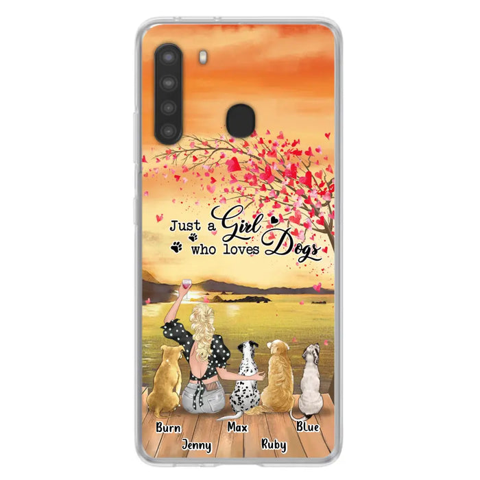 Custom Personalized Dog Mom Phone Case for iPhone and Samsung - Gift Idea For Dog Owner with up to 4 Dogs - Just A Girl Who Loves Dogs