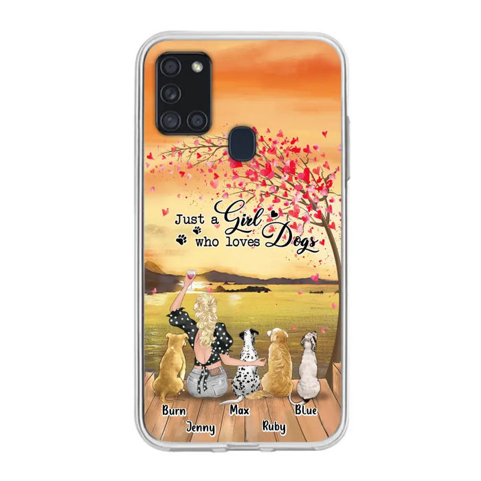 Custom Personalized Dog Mom Phone Case for iPhone and Samsung - Gift Idea For Dog Owner with up to 4 Dogs - Just A Girl Who Loves Dogs