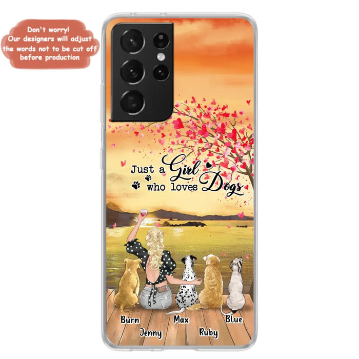 Custom Personalized Dog Mom Phone Case for iPhone and Samsung - Gift Idea For Dog Owner with up to 4 Dogs - Just A Girl Who Loves Dogs