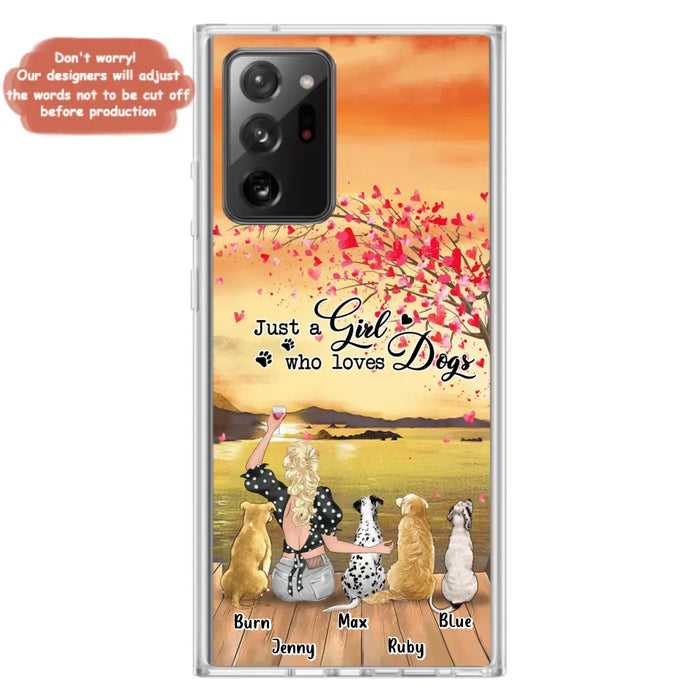 Custom Personalized Dog Mom Phone Case for iPhone and Samsung - Gift Idea For Dog Owner with up to 4 Dogs - Just A Girl Who Loves Dogs