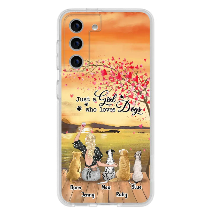 Custom Personalized Dog Mom Phone Case for iPhone and Samsung - Gift Idea For Dog Owner with up to 4 Dogs - Just A Girl Who Loves Dogs