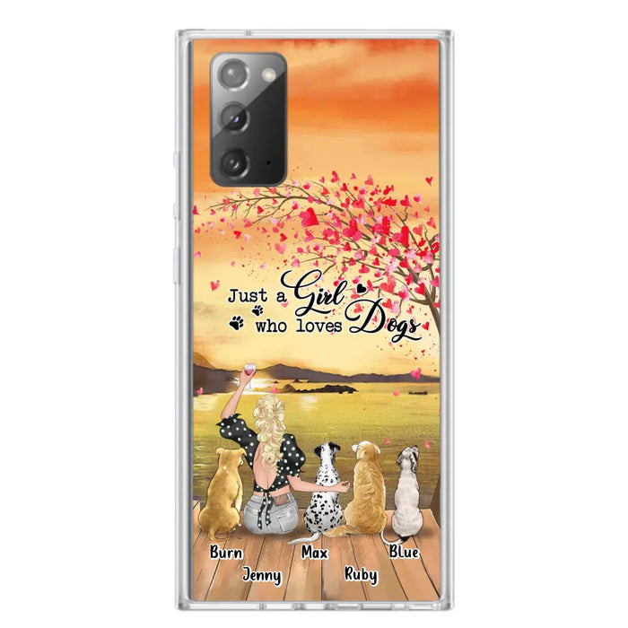 Custom Personalized Dog Mom Phone Case for iPhone and Samsung - Gift Idea For Dog Owner with up to 4 Dogs - Just A Girl Who Loves Dogs