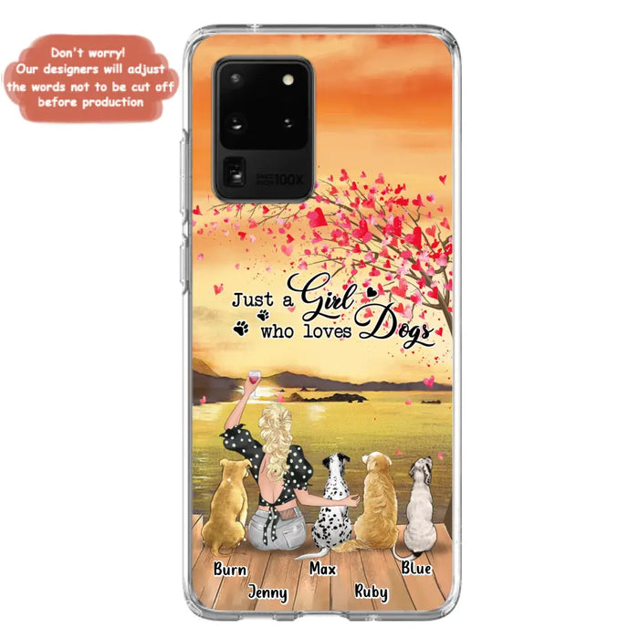 Custom Personalized Dog Mom Phone Case for iPhone and Samsung - Gift Idea For Dog Owner with up to 4 Dogs - Just A Girl Who Loves Dogs