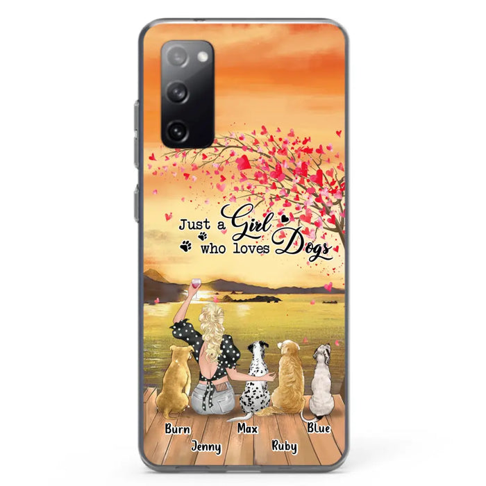 Custom Personalized Dog Mom Phone Case for iPhone and Samsung - Gift Idea For Dog Owner with up to 4 Dogs - Just A Girl Who Loves Dogs