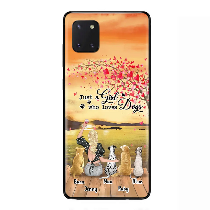 Custom Personalized Dog Mom Phone Case for iPhone and Samsung - Gift Idea For Dog Owner with up to 4 Dogs - Just A Girl Who Loves Dogs