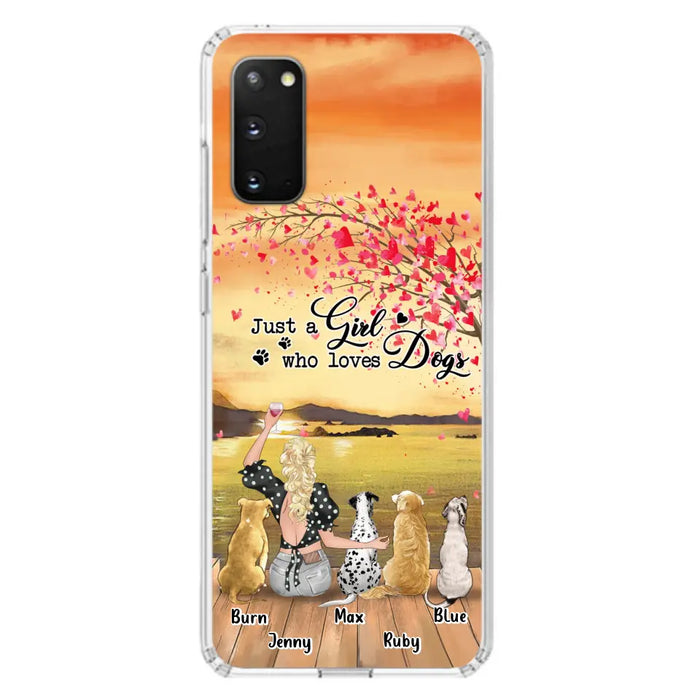 Custom Personalized Dog Mom Phone Case for iPhone and Samsung - Gift Idea For Dog Owner with up to 4 Dogs - Just A Girl Who Loves Dogs