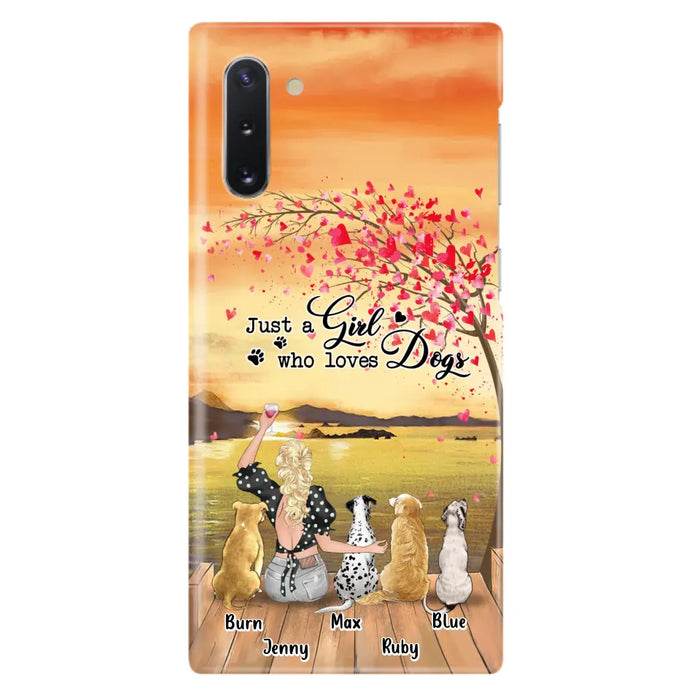 Custom Personalized Dog Mom Phone Case for iPhone and Samsung - Gift Idea For Dog Owner with up to 4 Dogs - Just A Girl Who Loves Dogs