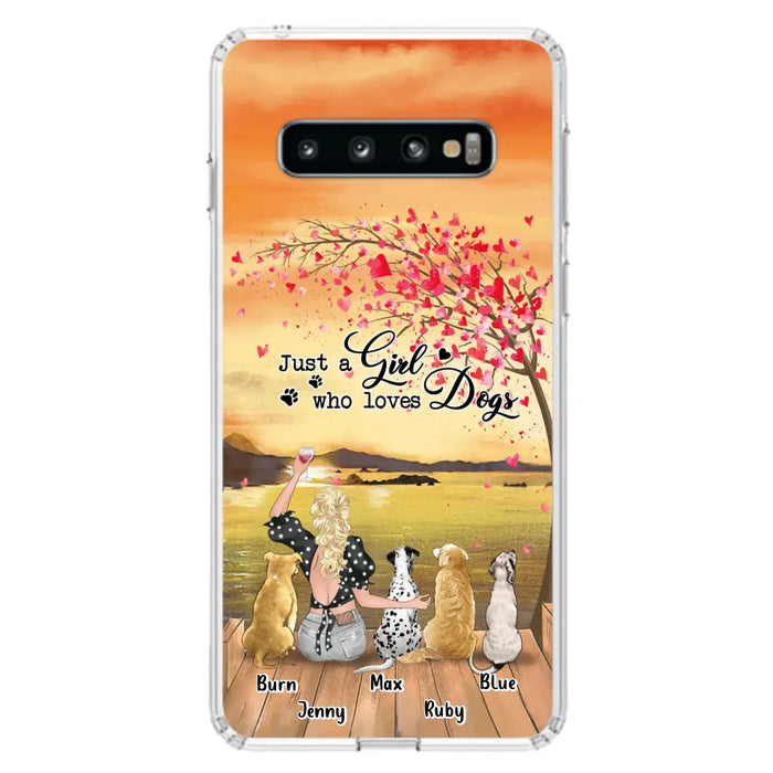 Custom Personalized Dog Mom Phone Case for iPhone and Samsung - Gift Idea For Dog Owner with up to 4 Dogs - Just A Girl Who Loves Dogs