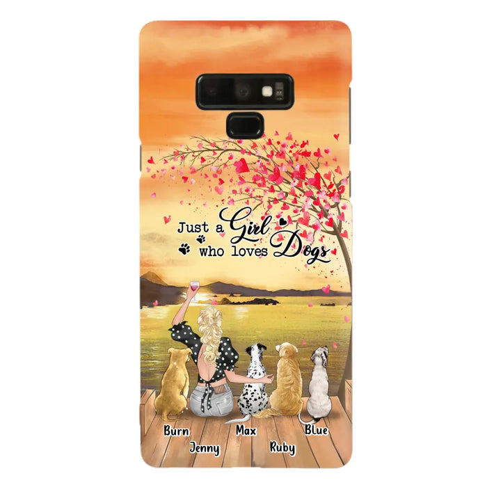 Custom Personalized Dog Mom Phone Case for iPhone and Samsung - Gift Idea For Dog Owner with up to 4 Dogs - Just A Girl Who Loves Dogs