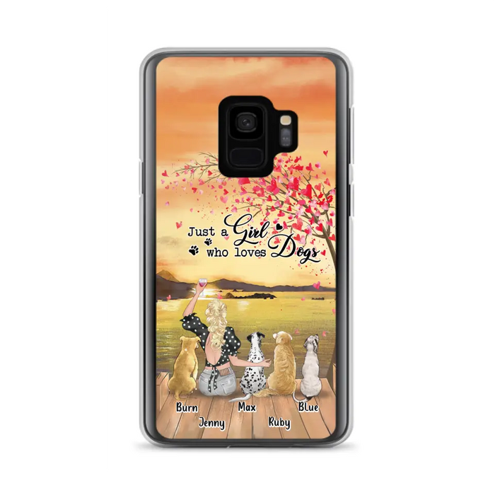 Custom Personalized Dog Mom Phone Case for iPhone and Samsung - Gift Idea For Dog Owner with up to 4 Dogs - Just A Girl Who Loves Dogs