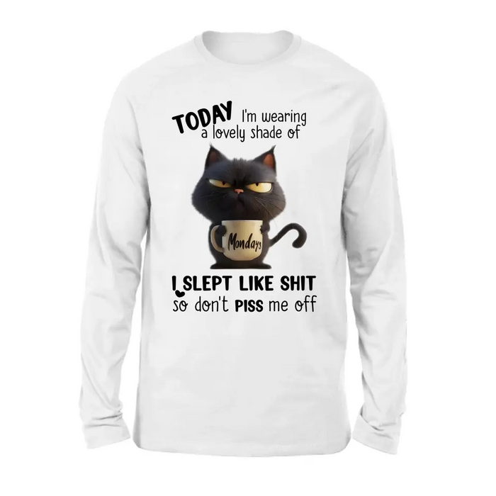 Custom Personalized Grumpy Cat T-shirt/ Long Sleeve/ Sweatshirt/ Hoodie - Gift Idea For Cat Lover/ Mother/ Friend - Today I'm Wearing A Lovely Shade Of