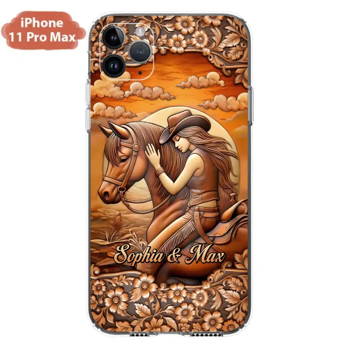 Custom Personalized Horse Girl Phone Case - Gift Idea For Horse Lover - Case For iPhone/ Samsung