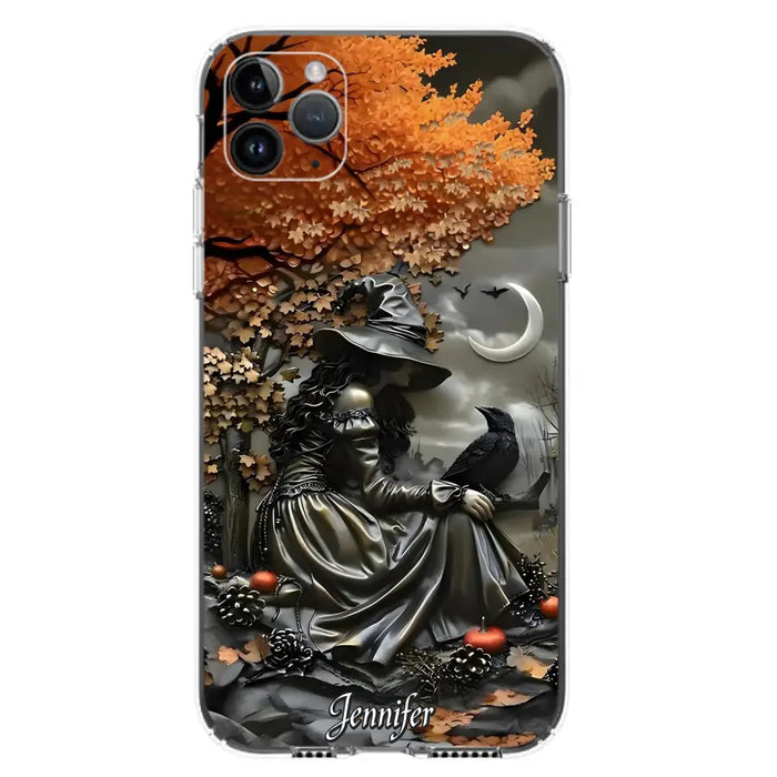 Custom Personalized Witch Phone Case - Halloween/ Birthday Gift Idea For Yourself, Women, Witch Lovers - Case For iPhone/ Samsung