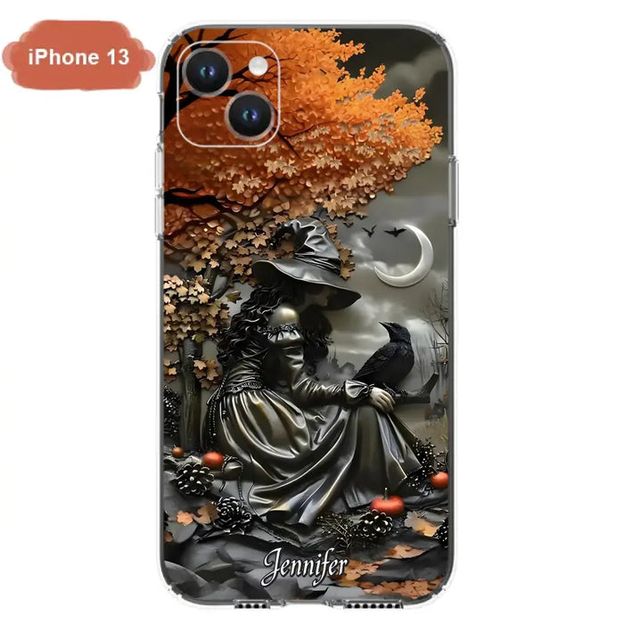 Custom Personalized Witch Phone Case - Halloween/ Birthday Gift Idea For Yourself, Women, Witch Lovers - Case For iPhone/ Samsung