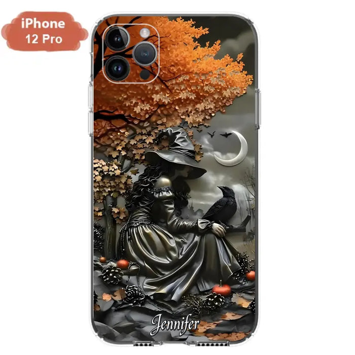 Custom Personalized Witch Phone Case - Halloween/ Birthday Gift Idea For Yourself, Women, Witch Lovers - Case For iPhone/ Samsung