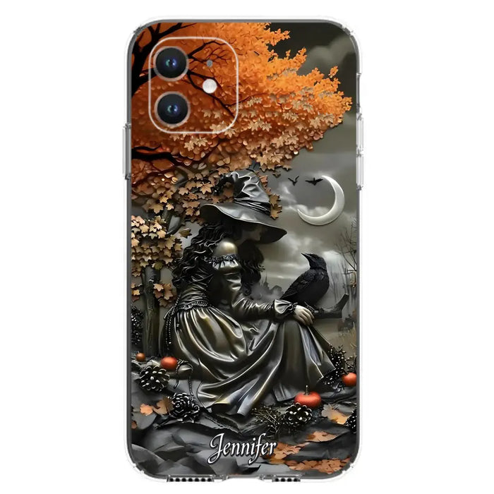 Custom Personalized Witch Phone Case - Halloween/ Birthday Gift Idea For Yourself, Women, Witch Lovers - Case For iPhone/ Samsung