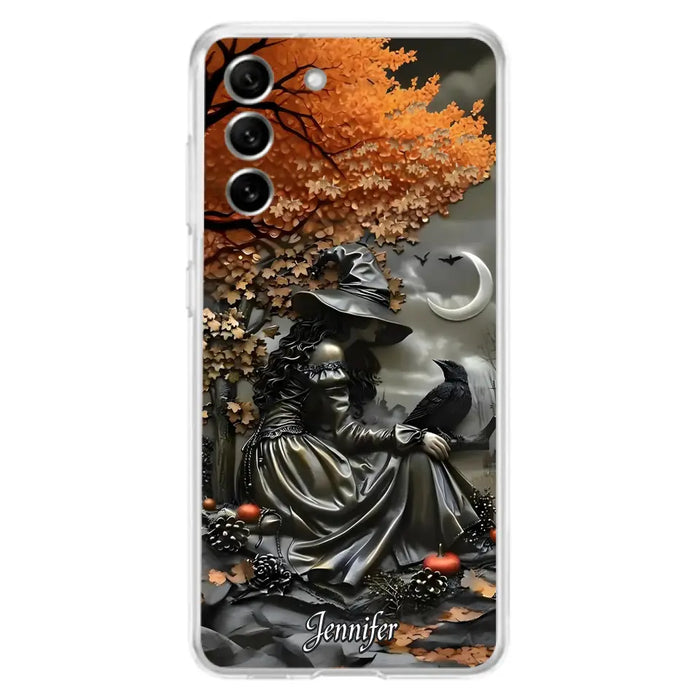 Custom Personalized Witch Phone Case - Halloween/ Birthday Gift Idea For Yourself, Women, Witch Lovers - Case For iPhone/ Samsung