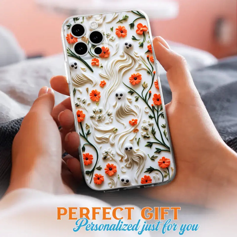 Custom Personalized 3D Clay Boo Phone Case - Halloween Gift Idea - Case For iPhone/ Samsung
